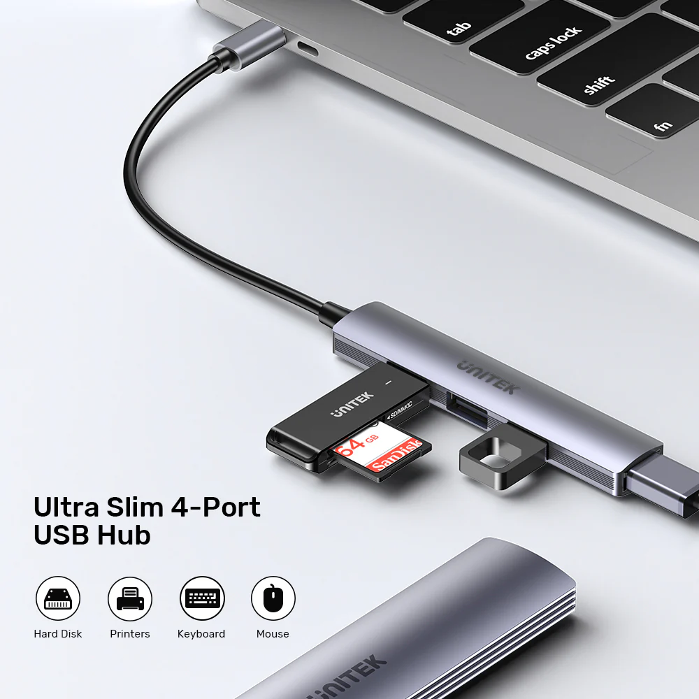 UNITEK H1208B USB-C Hub 4-Port USB-A 5Gbps - UTECH