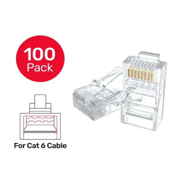 UNITEK Y-OT19TP CAT6 RJ45 Connectors 100-Piece Box - UTECH