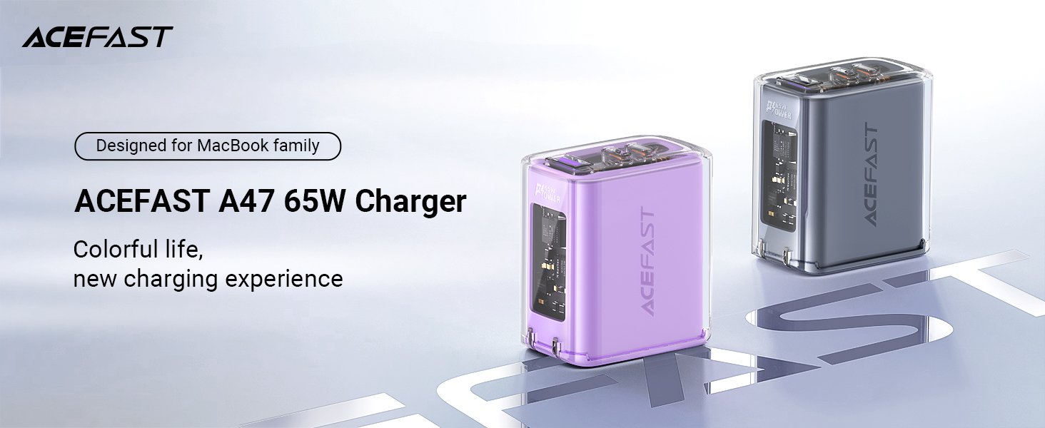 Acefast A47 65W GaN3 3-Port Fast Charger - UTECH