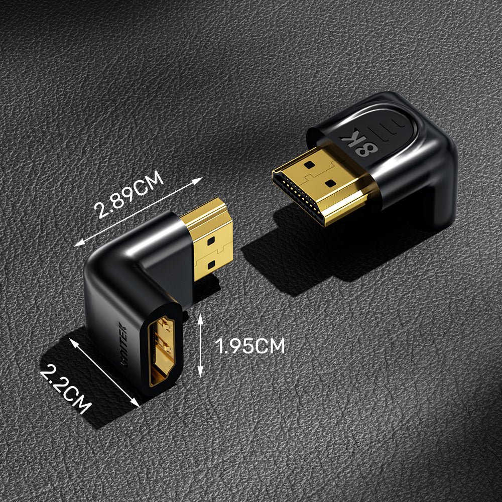 UNITEK OT142BK 8K HDMI Right Angle Adapter 90° - UTECH