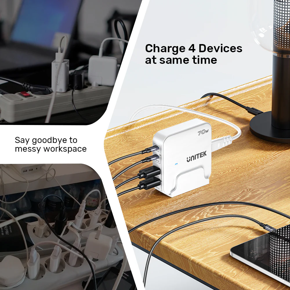 UNITEK P1228ABK01-EU 70W Desktop GaN Charging Station - UTECH