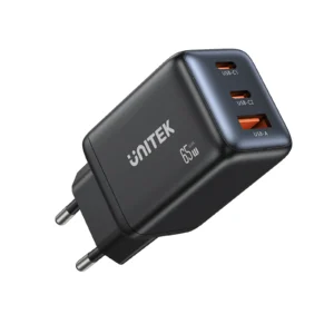 UNITEK P1130ABK01-EU Zeno 65W 3-Port GaN Charger - UTECH