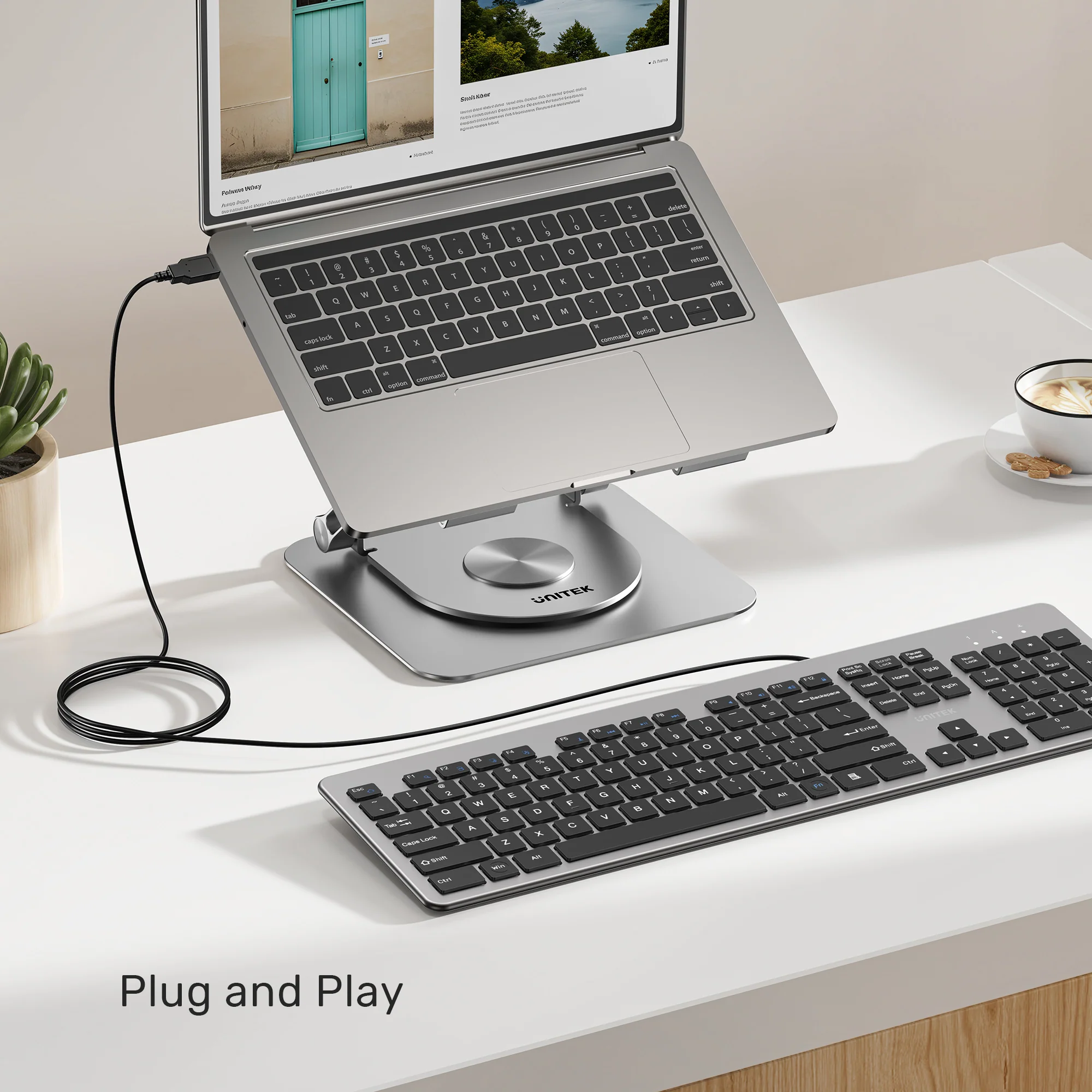 UNITEK T052AGY01 SlimTap Ultra Light Wired Keyboard - UTECH