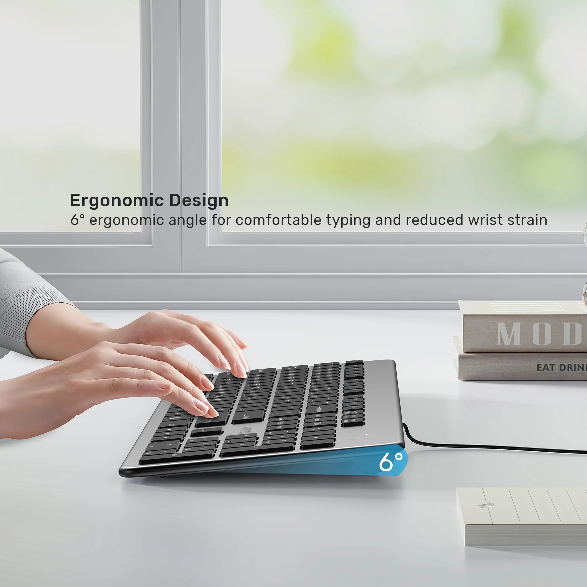UNITEK T052AGY01 SlimTap Ultra Light Wired Keyboard - UTECH