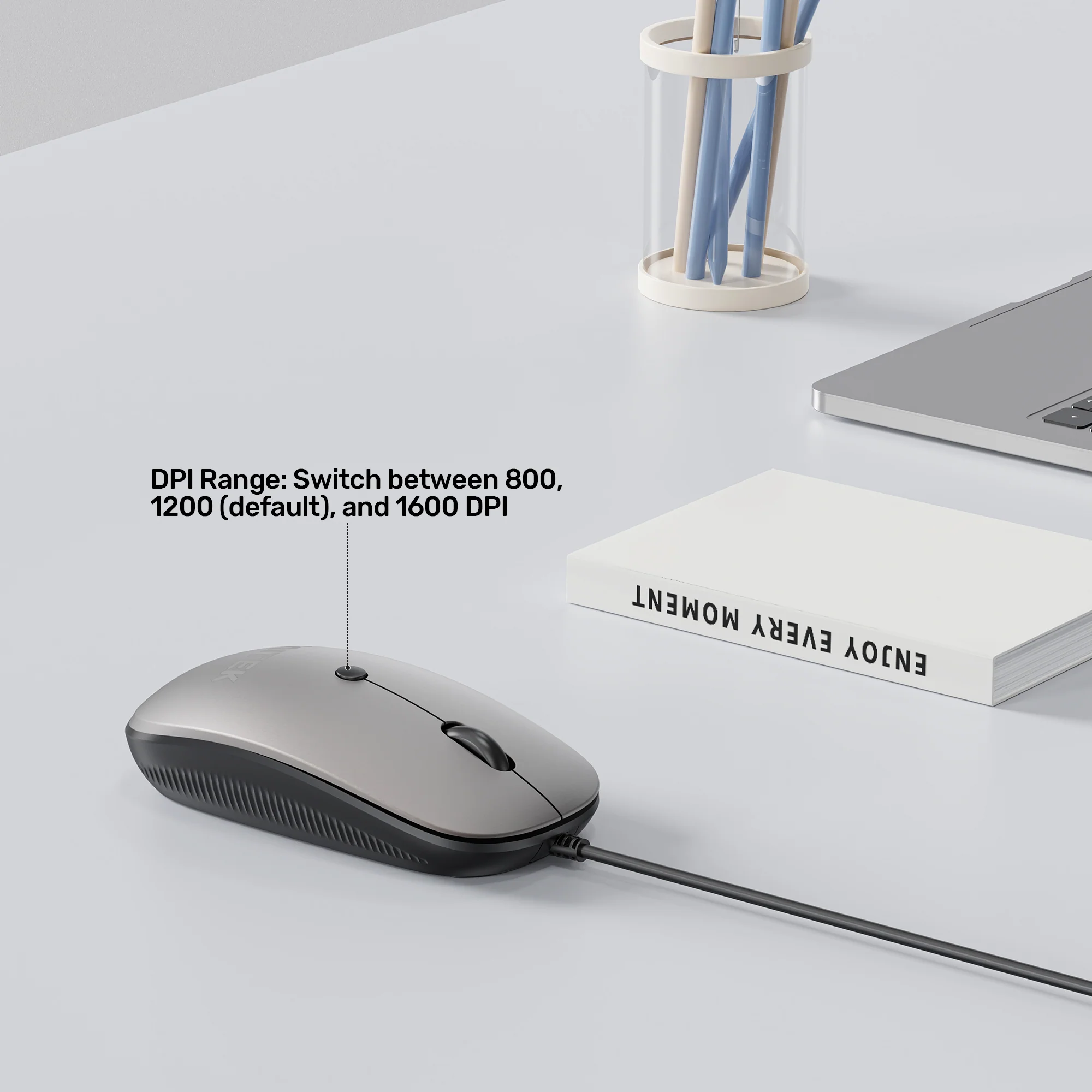 UNITEK T060BGY01 SlimTrack Wired Optical Mouse - UTECH