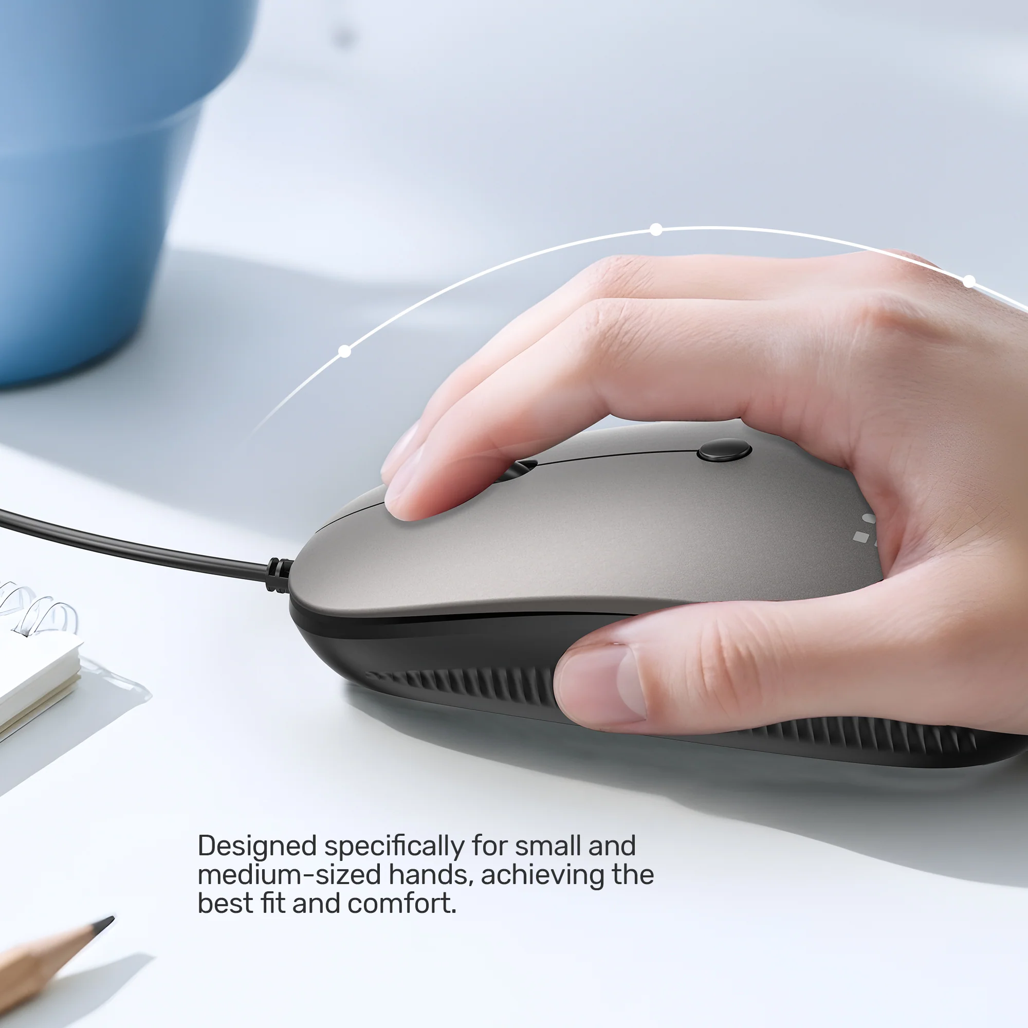 UNITEK T060BGY01 SlimTrack Wired Optical Mouse - UTECH