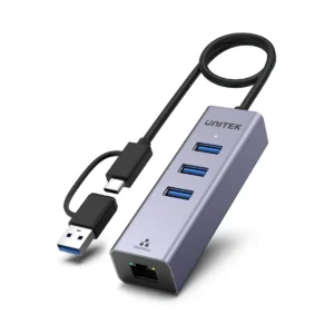 UNITEK Y-3088B 4-in-1 USB-C Ethernet Hub Gigabit - UTECH