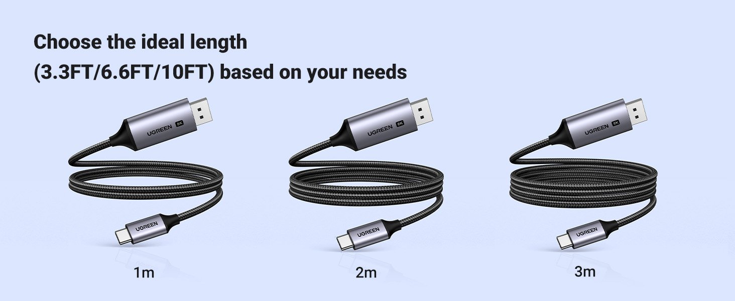 UGREEN 25839 USB-C to DisplayPort Cable 3 Meter 8K - UTECH
