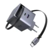 Buy UGREEN 65825 Nexode Pro 65W GaN Fast Charger with Retractable Cable (EU Plug) 2-Port USB C Wall Charger with Built-in USB C Cable Online in Pakistan - UGREEN PK